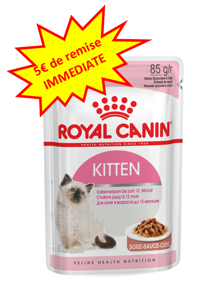 -5€ sur le Royal Chat Wet Kitten en sauce en 12x85g Dog A'chat