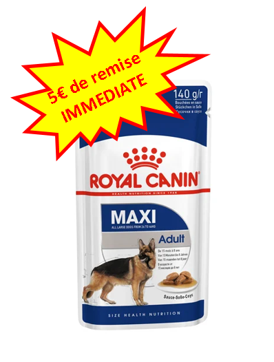 -5€ sur le Royal Canin Maxi Adult Wet en 10x140g Dog A'chat